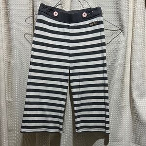 Matilda Jane Gray and White Striped Kids Capri Pants